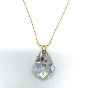 ASHFOUR Crystal Pendant in Gold Tone Chain NWT